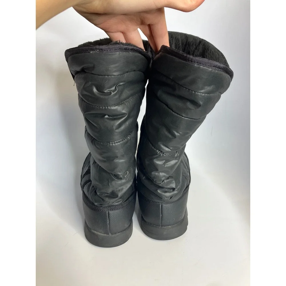 The North Face black amore ll boots quilted puffer pull on women's size 9 winter
